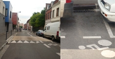 Montage de photos sur un emplacement de stationnement gênant