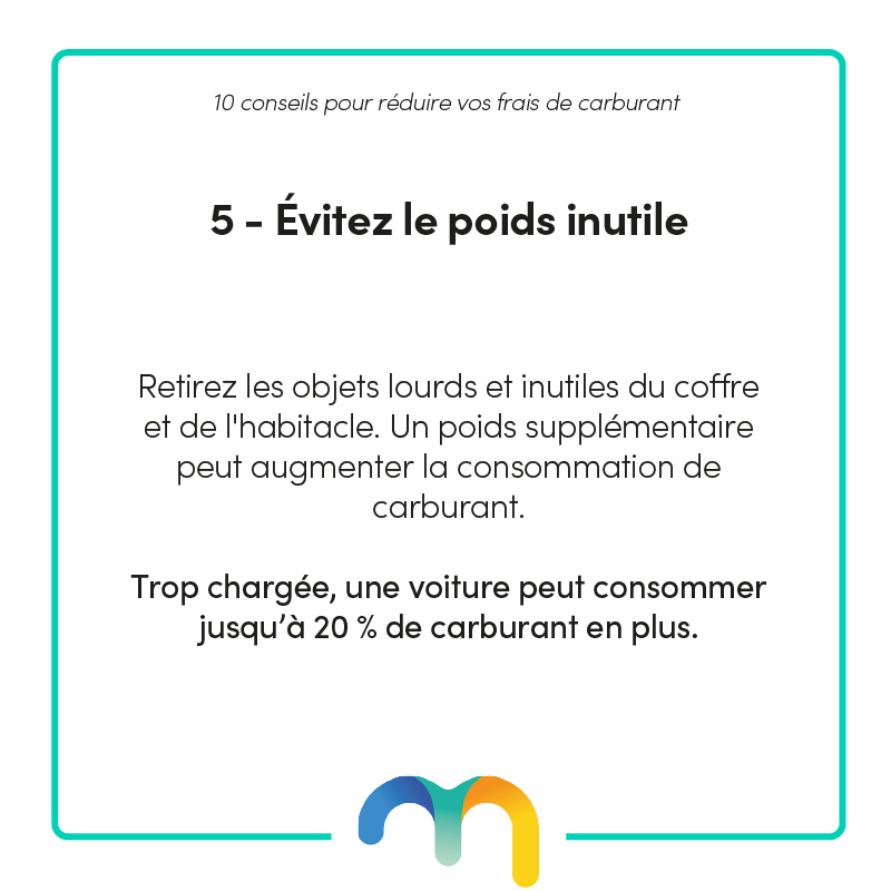 5 éviter le poids inutile