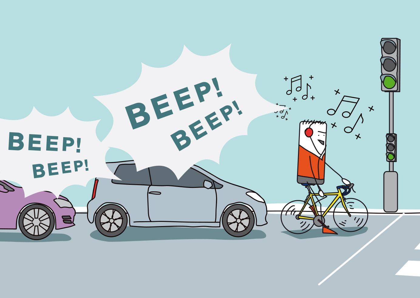 À vélo, pas d’audio !